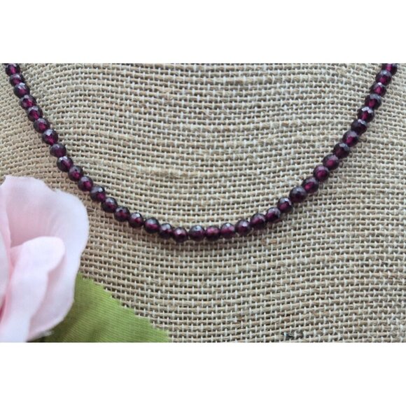 Purple Faceted Glass Bead Artisan Made Choker Necklace 16" Whimsy Goth Witchy - Picture 4 of 9